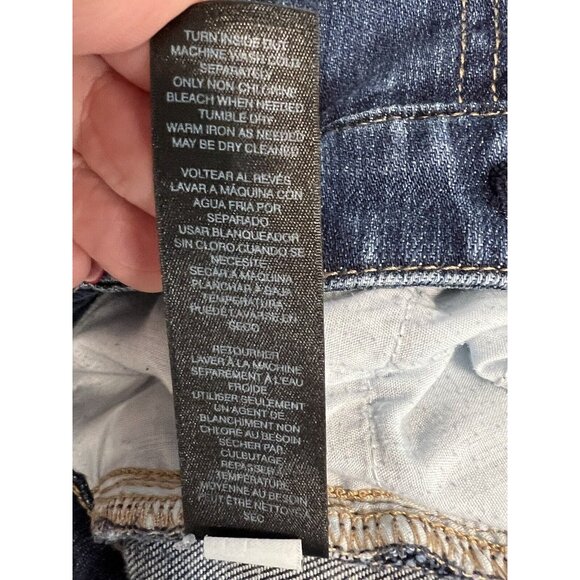 WHBM The Girlfriend Raw Hem Distressed Chain Jeans ~Size 2~Medium Wash ~ L13 04 - Picture 9 of 9